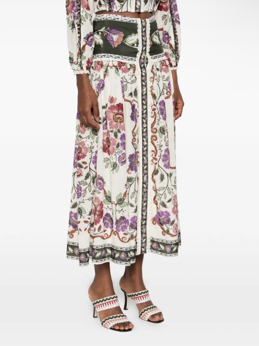FARM Rio
Cream Rococo Flowers midi skirt - Picture 2 of 6